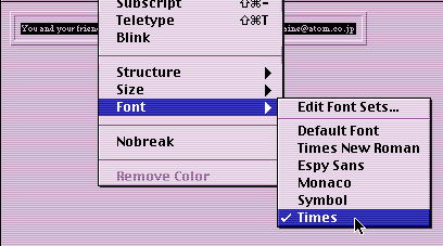 default font is Times